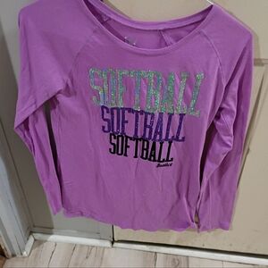 Justice Lavender Softball Long Sleeve Tee
